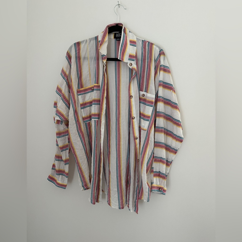 BDG button down rainbow loose fitting size medium